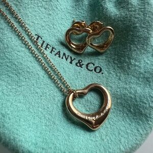 ✨ Tiffany & Co. Elsa Peretti Rose Gold Open Heart Set ✨